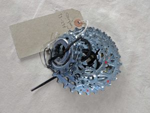 Campagnolo 10 spd cassette showing some ramp positions.