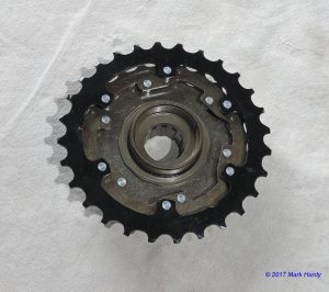 Shimano free wheel used on entry level cycles.