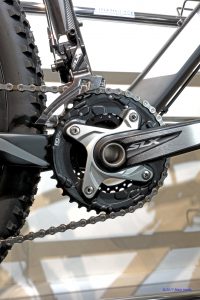 Shimano SLX 38-26t double chainset on a Kross carbon hard-tail mountain bike. 